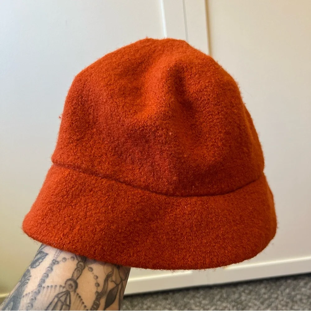 J Crew Women's 100%‎ Wool Orange Bucket Hat One Size